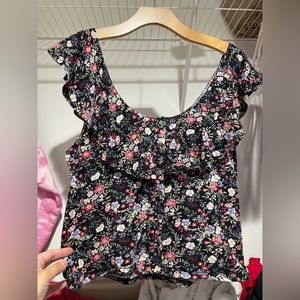 American Eagle Floral Off Shoulder Crop Top